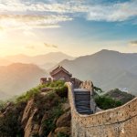 The Great Wall Of China At Sunset