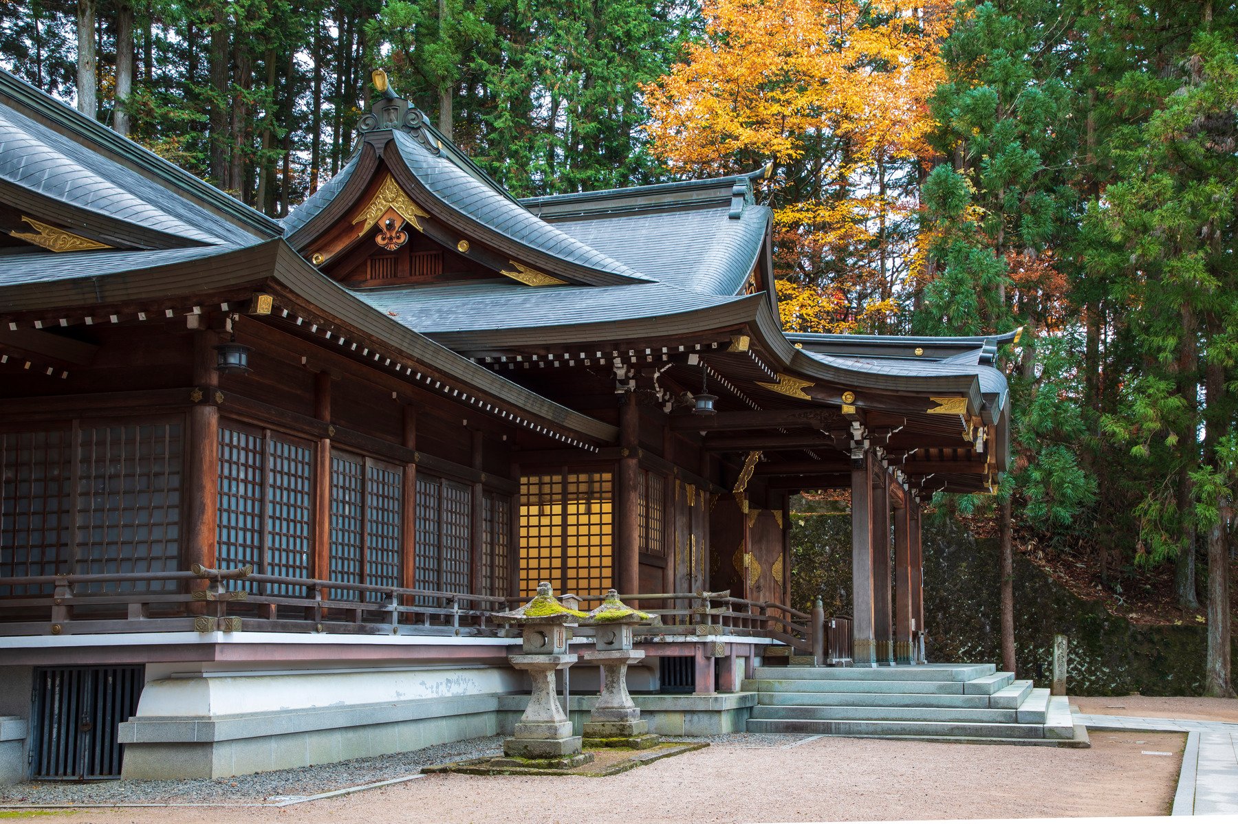 Takayama, Japan, Sakurayama Hachiman Shrine Stands In The Northeastern Area Of Takayama's Old Town.
