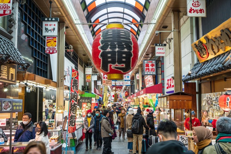 11 Day Budget Japan Tour - Crowd Of People Walking At Kuromon Ichiba Fish Market ,the Famous Tourist Destination In Osaka, Japan