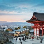 Kyoto Kiyomizu Temple With Cloudy Skyline