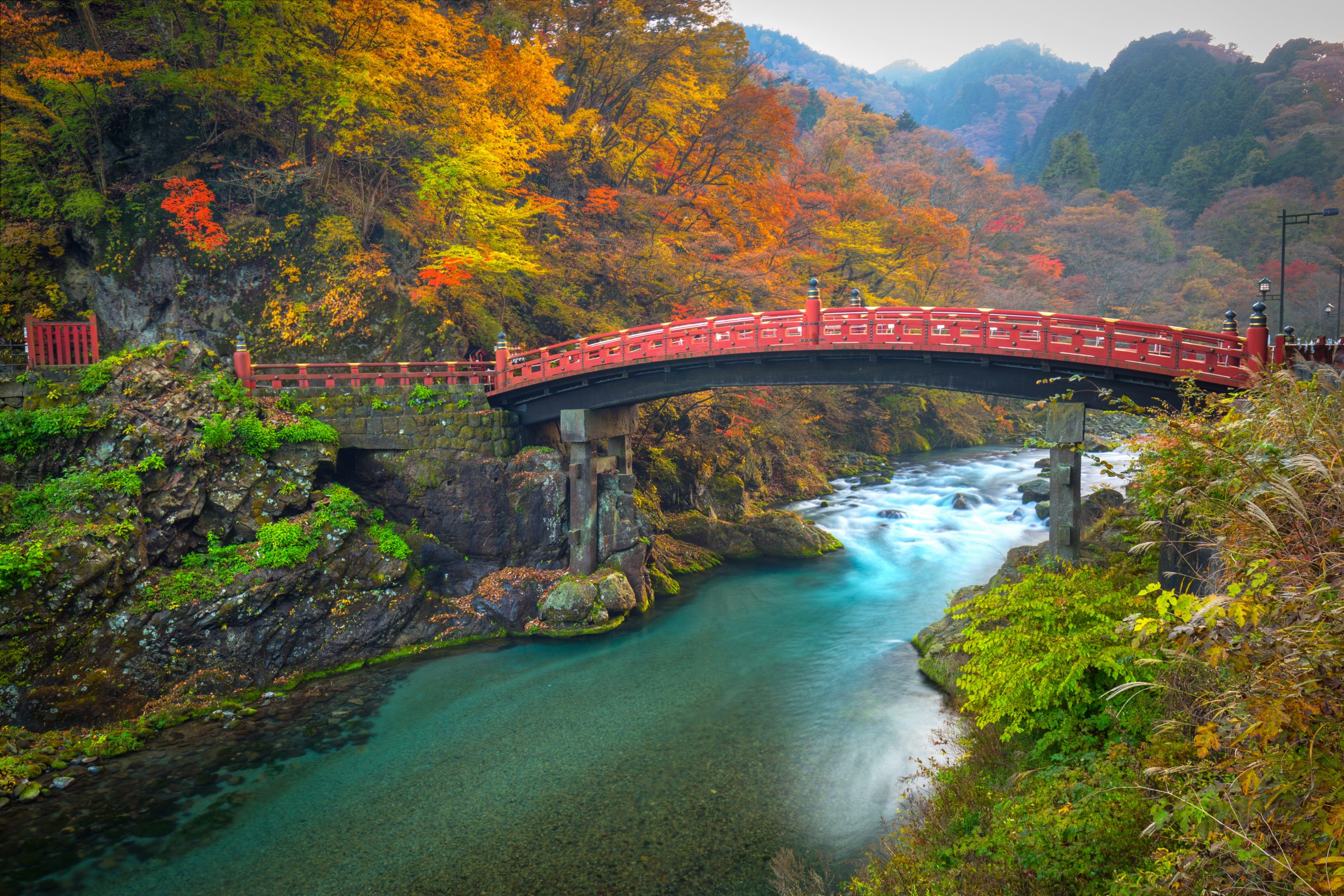 Shinkyo Bridge During Autumn In Nikko Tochigi Japan Scaled