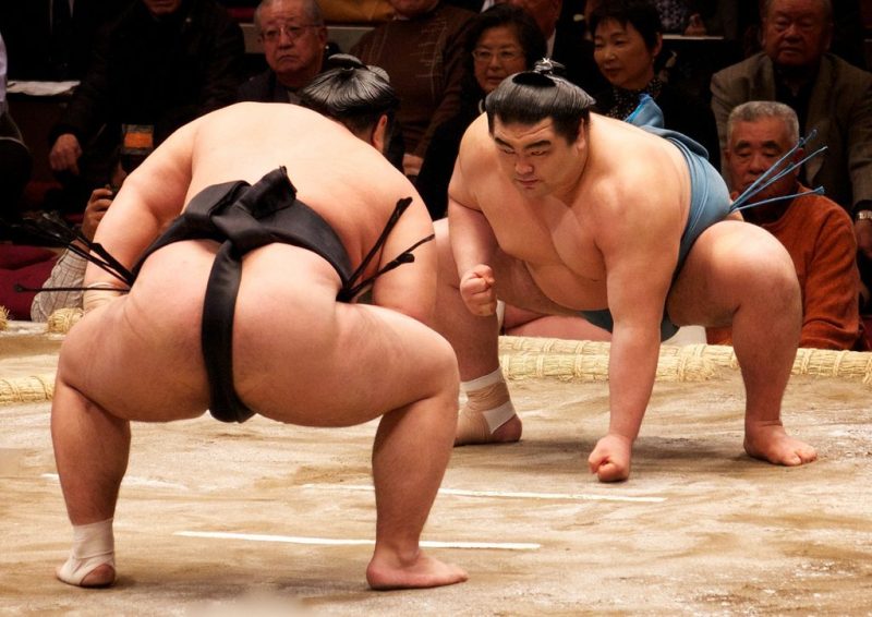 Sumo practice in Tokyo