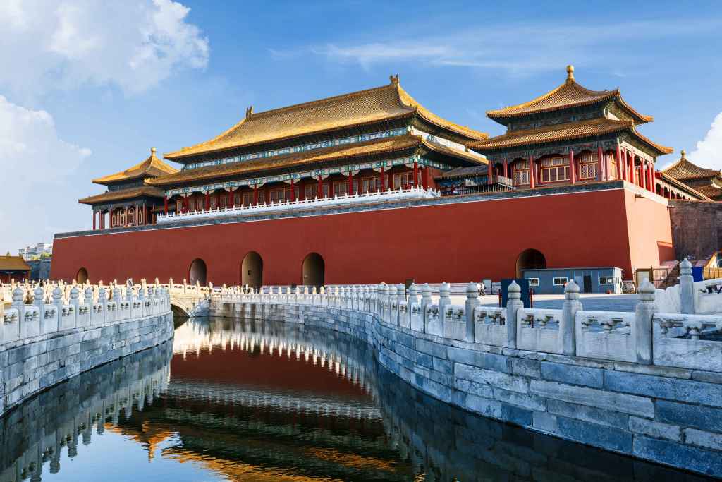 The ancient royal palaces of the Forbidden City in Beijing
